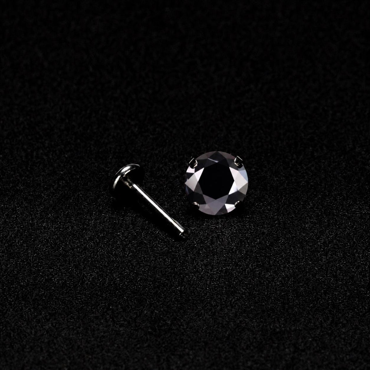 ETSY 4574939111 | IMAGE 5 | Black Moissanite Flat Back Stud
