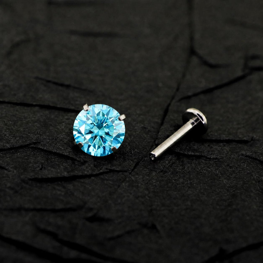 ETSY 4553755716 | IMAGE 6 | Blue Moissanite Flat Back Stud