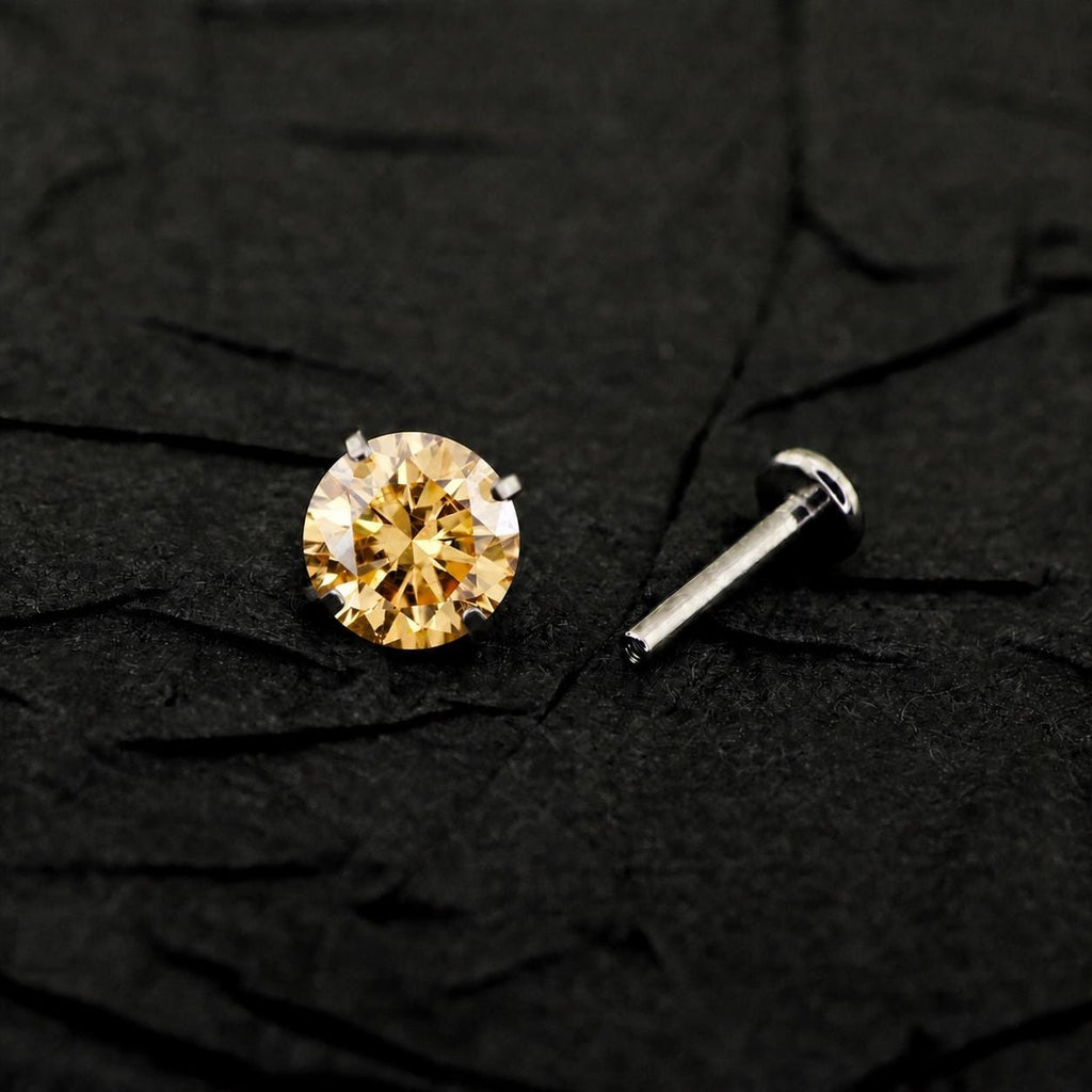 ETSY 4553763993 | IMAGE 3 | Champagne Gold Moissanite Flat Back Stud