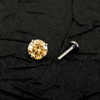 ETSY 4553763993 | IMAGE 3 | Champagne Gold Moissanite Flat Back Stud