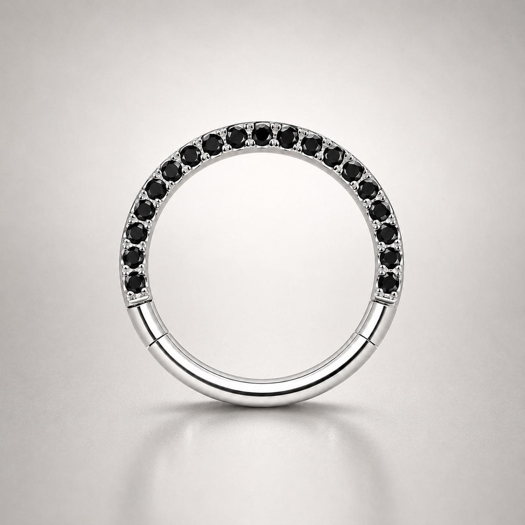 Titanium Pavé CZ Septum Clicker detail 5