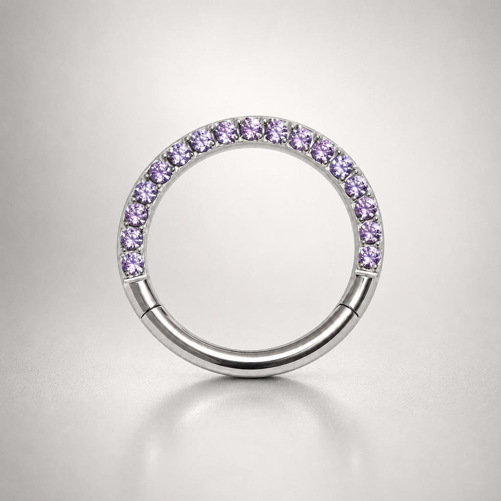 Titanium Pavé CZ Septum Clicker detail 6