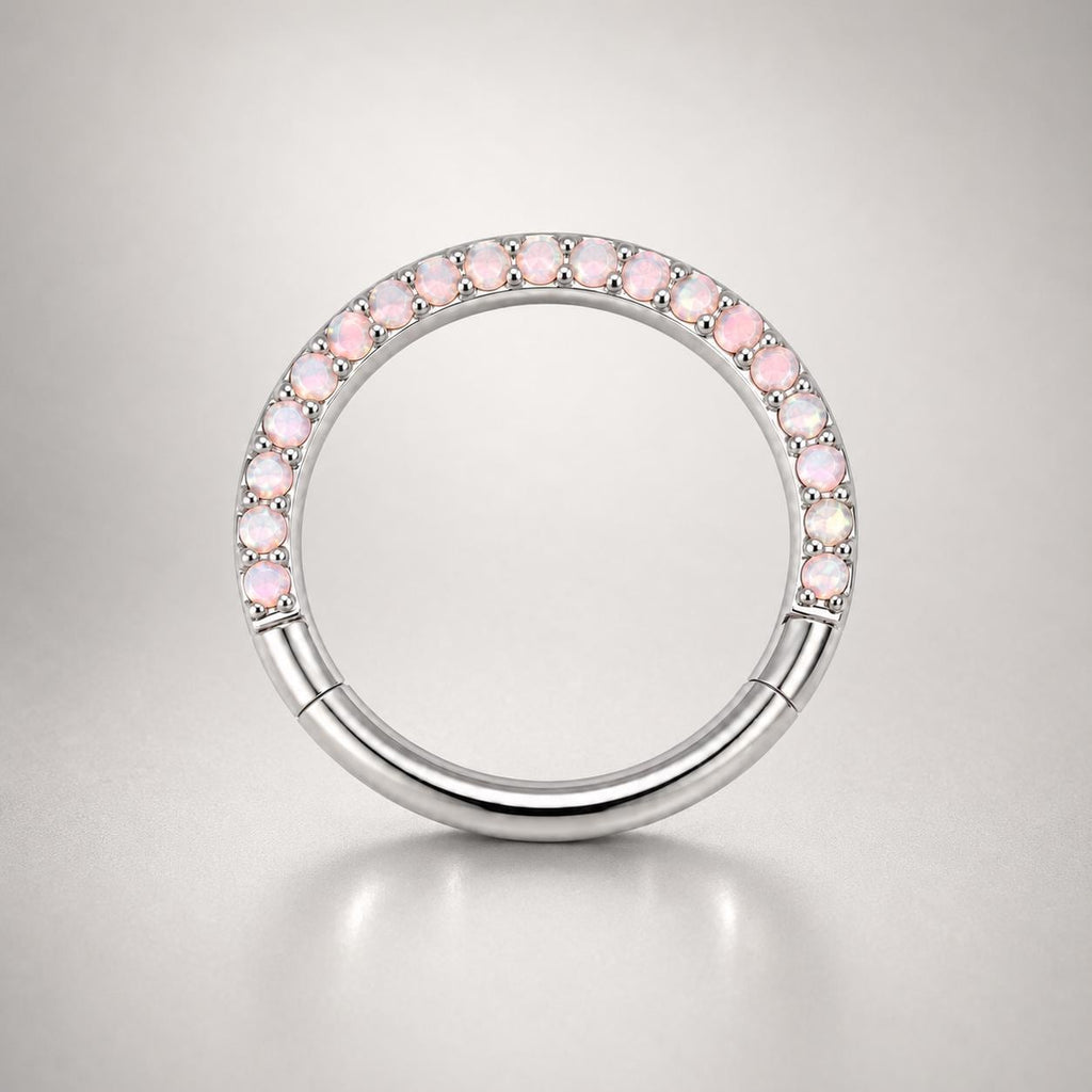 Titanium Pavé CZ Septum Clicker detail 10