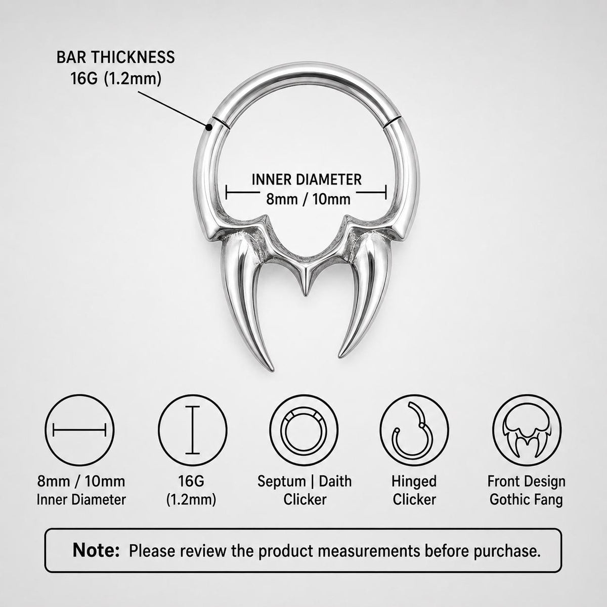 Titanium Double Fang Septum Clicker detail 10