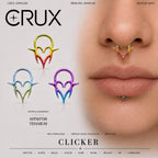 Titanium Gothic Heart Fang Septum Clicker