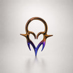 Titanium Gothic Heart Fang Septum Clicker detail 5