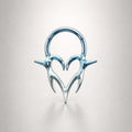 Titanium Gothic Heart Fang Septum Clicker detail 6