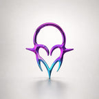 Titanium Gothic Heart Fang Septum Clicker detail 7
