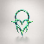 Titanium Gothic Heart Fang Septum Clicker detail 8