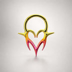 Titanium Gothic Heart Fang Septum Clicker detail 9