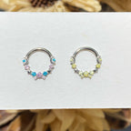 Titanium Starry CZ Septum Clicker detail 6