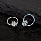 Titanium Paw Print Septum Clicker detail 4