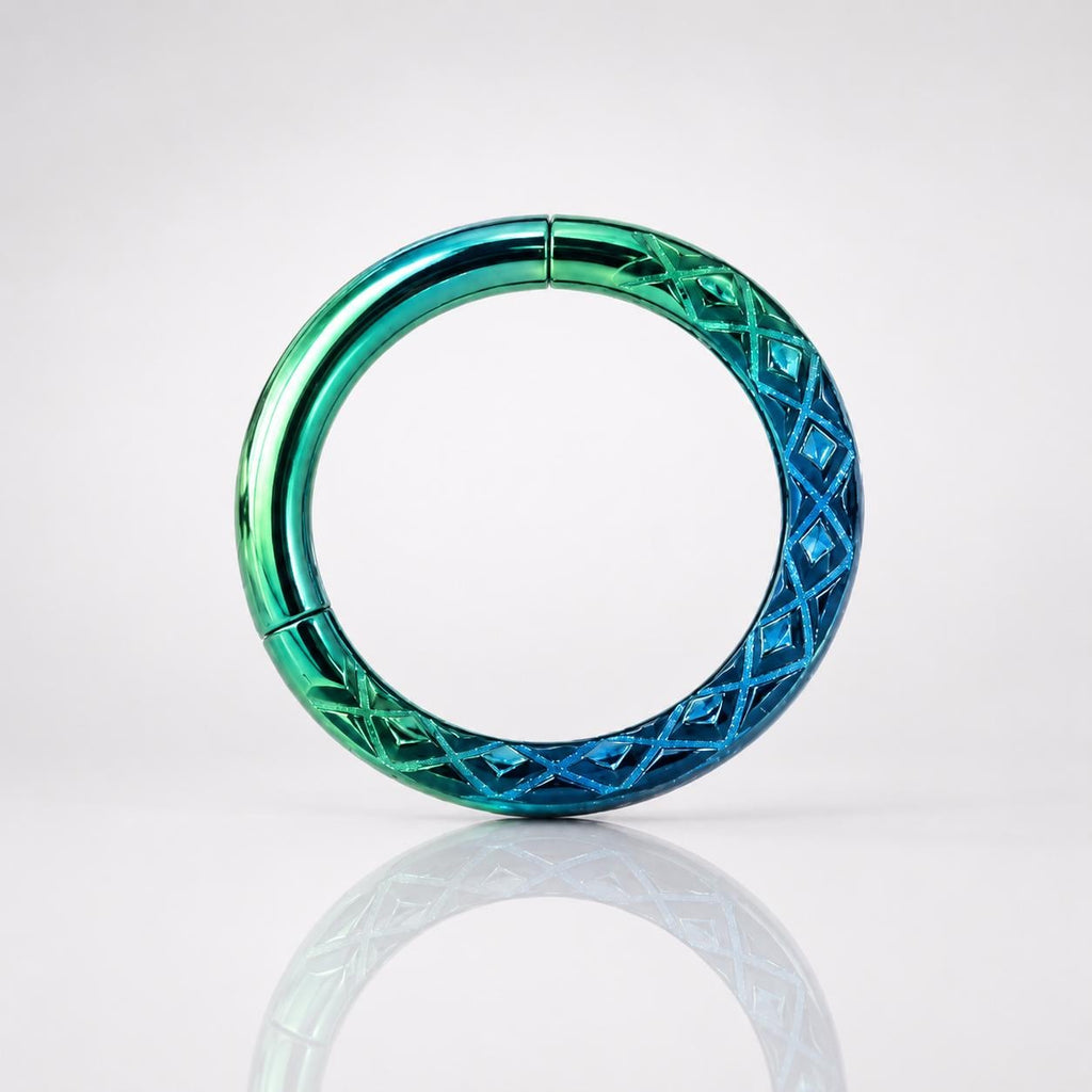 Titanium Iridescent Faceted Septum Clicker detail 6