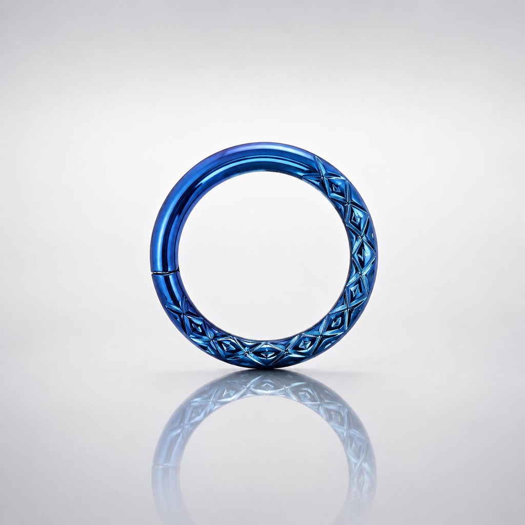 Titanium Iridescent Faceted Septum Clicker detail 8