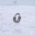 Titanium Double Hoop Beaded Septum Clicker detail 6