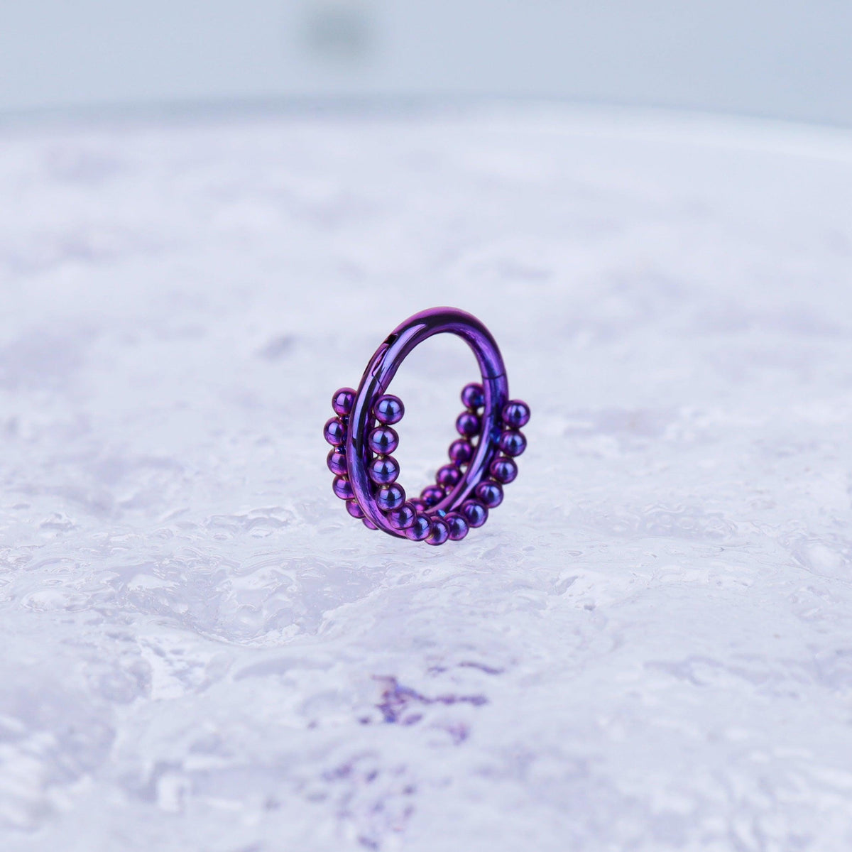 Titanium Double Hoop Beaded Septum Clicker detail 8
