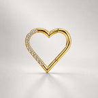 Titanium CZ Heart Septum Clicker detail 9