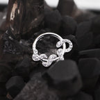 Titanium Snake CZ Septum Clicker detail 5