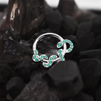 Titanium Snake CZ Septum Clicker detail 6