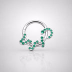 Titanium Snake CZ Septum Clicker detail 10
