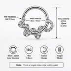 Titanium Snake CZ Septum Clicker detail 11