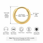 Titanium Chunky Gold Septum Clicker detail 8