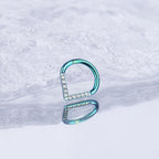 Titanium CZ Teardrop Septum Clicker detail 6