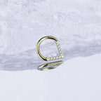 Titanium CZ Teardrop Septum Clicker detail 7