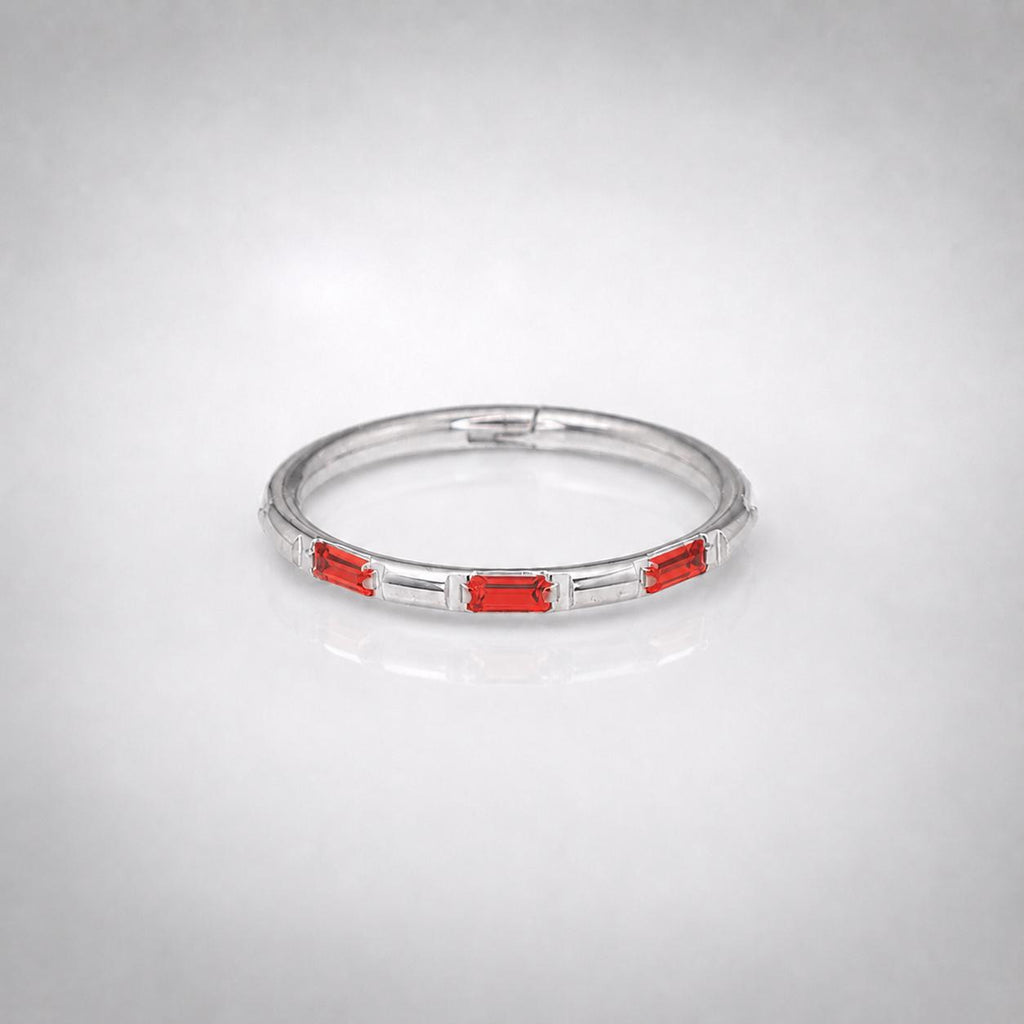 Titanium Baguette CZ Septum Clicker detail 5
