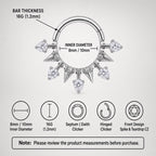 Titanium Spike CZ Septum Clicker detail 9