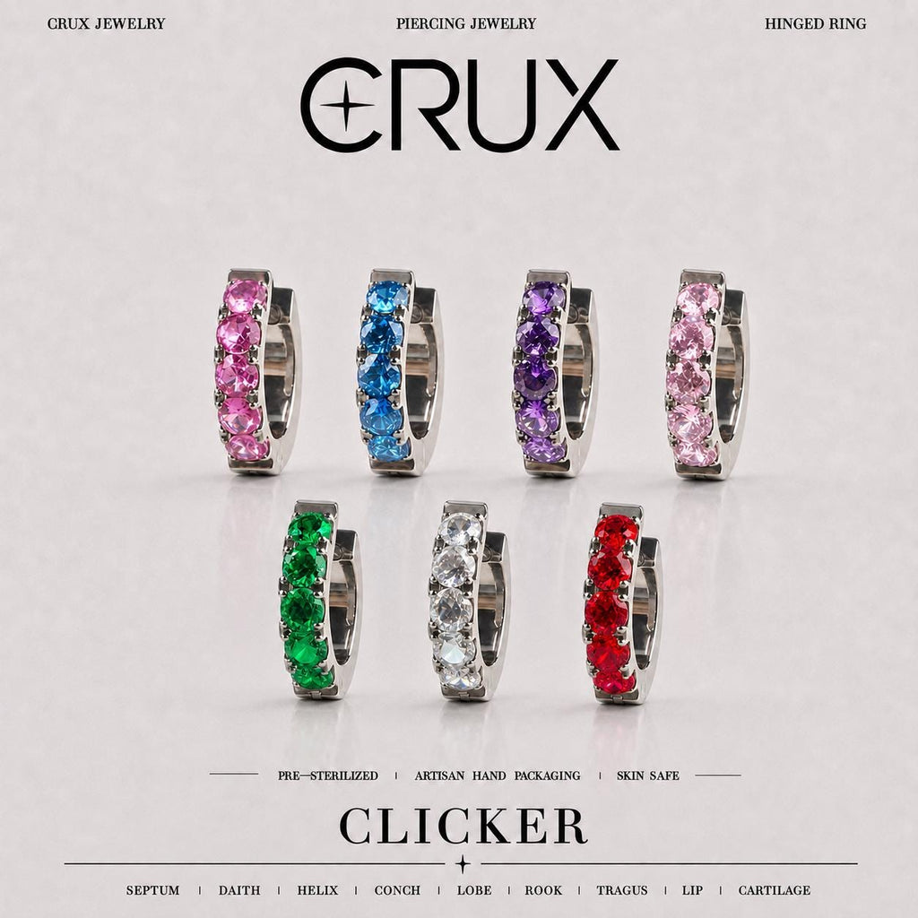 Titanium Colorful CZ Septum Clicker