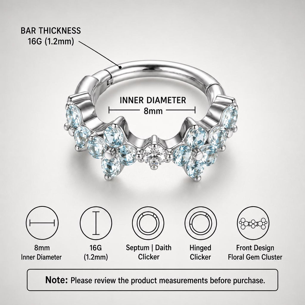 Titanium Moon Star Septum Clicker detail 17