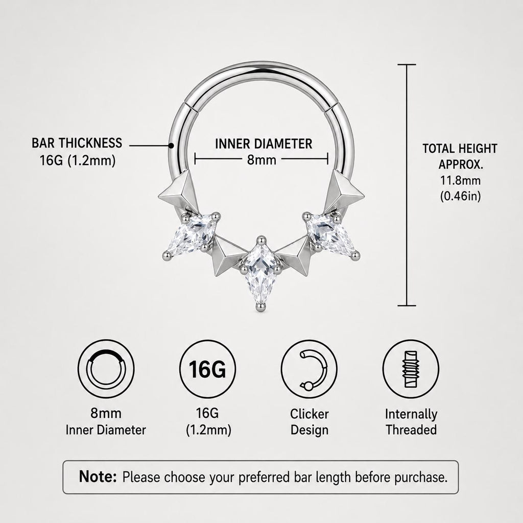 Titanium Star Septum Clicker detail 9
