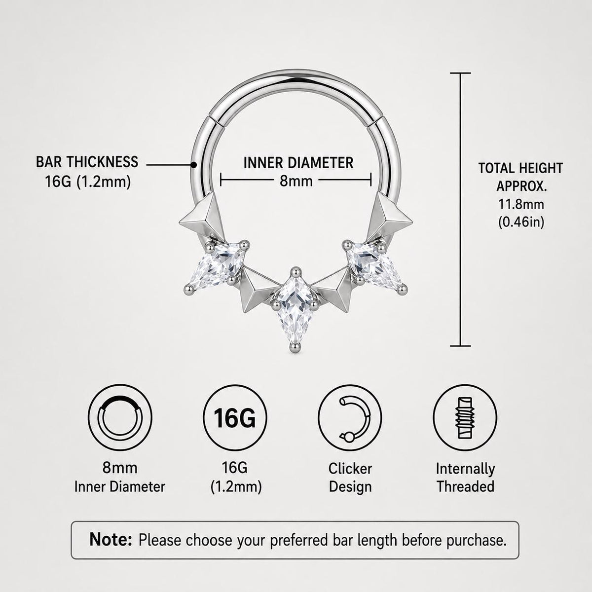 Titanium Star Septum Clicker detail 9