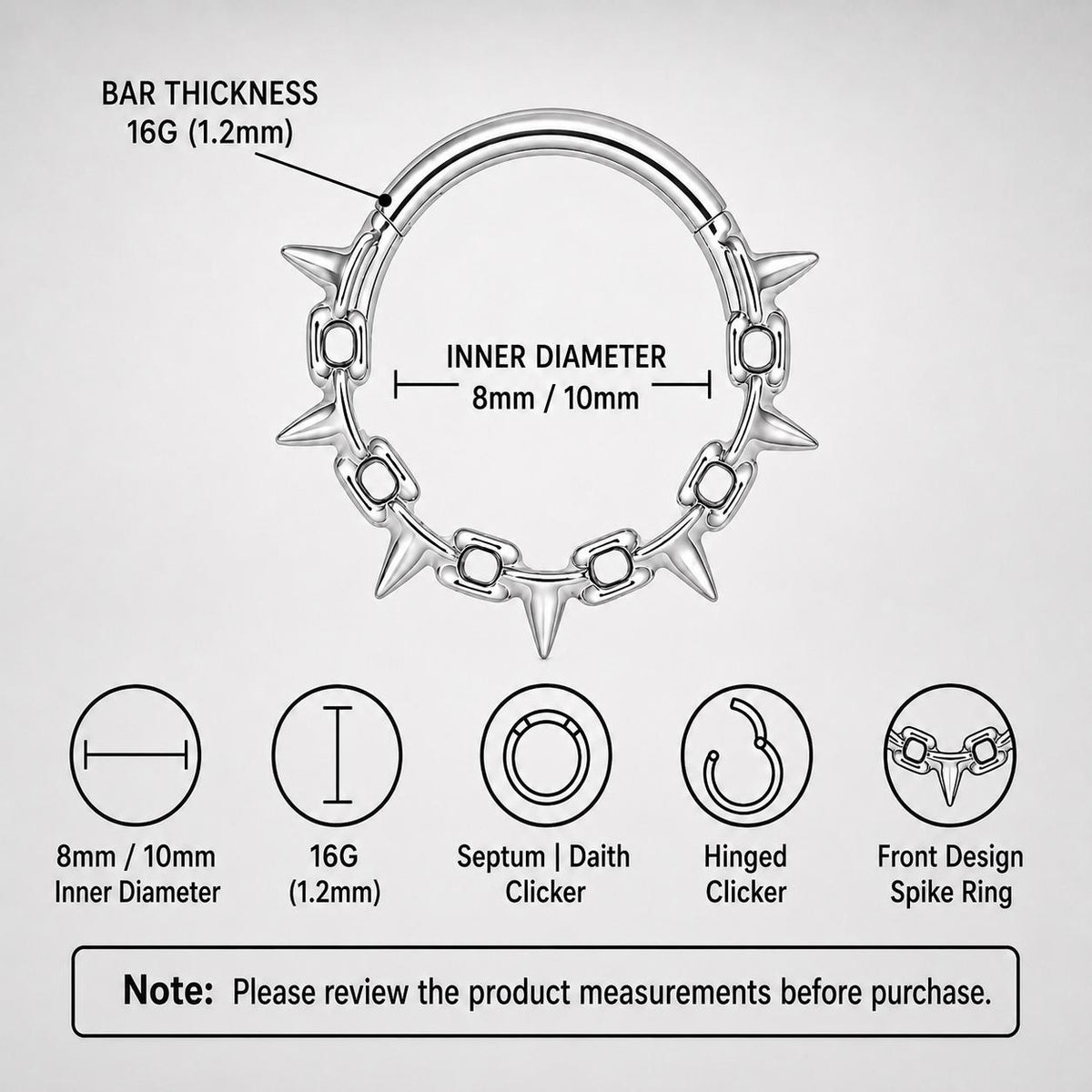Titanium Thorn Spike Septum Clicker detail 5