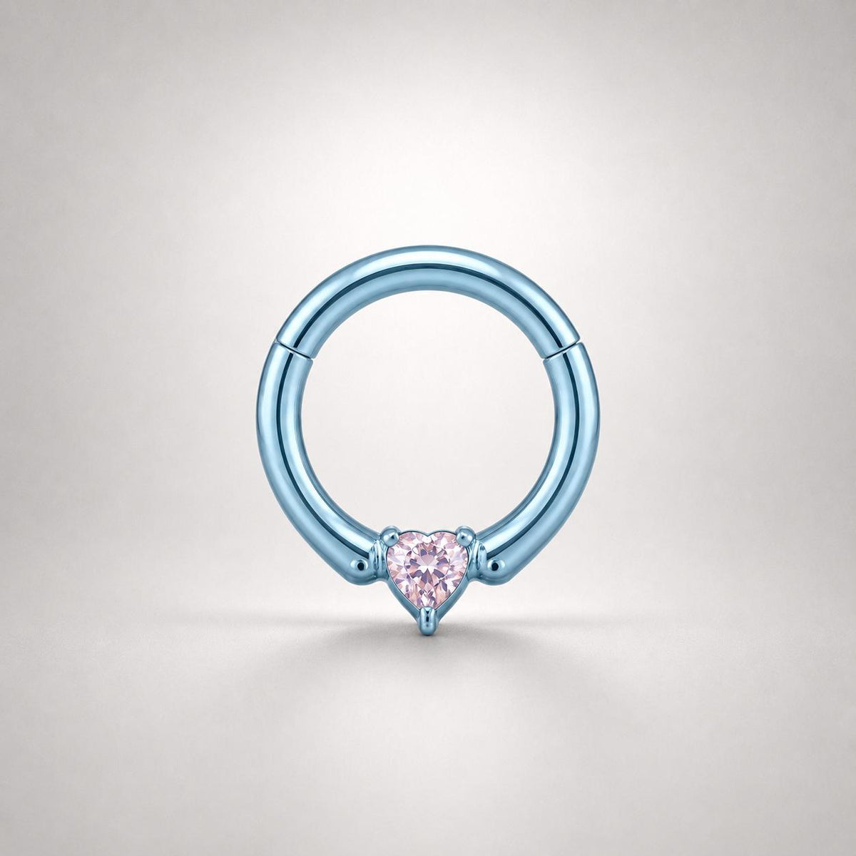 Titanium Sweetheart CZ Septum Clicker detail 8