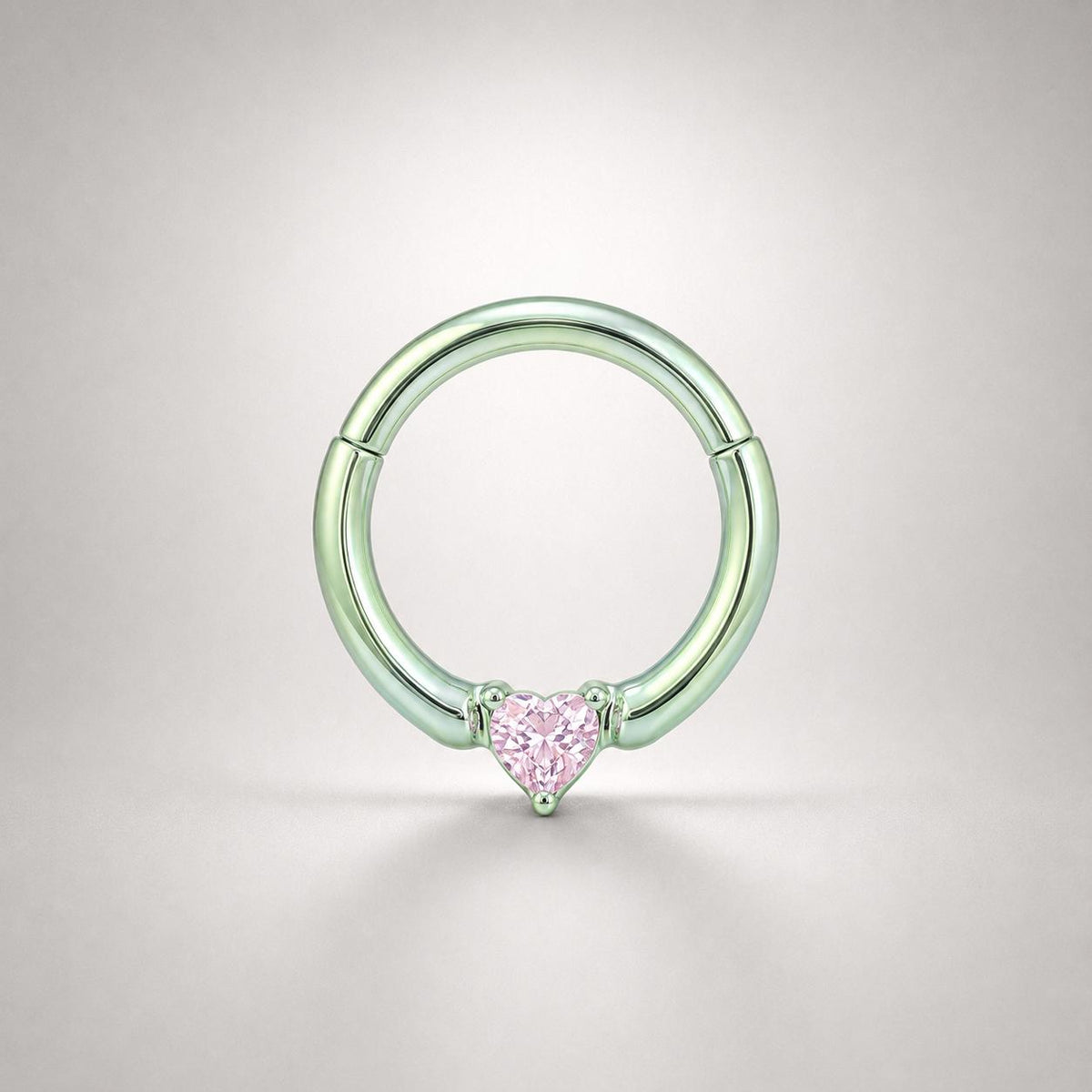 Titanium Sweetheart CZ Septum Clicker detail 9