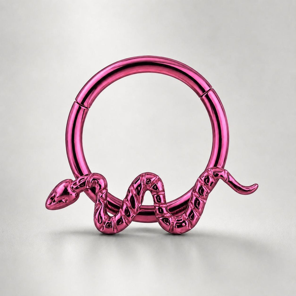 Titanium Snake Septum Clicker detail 8