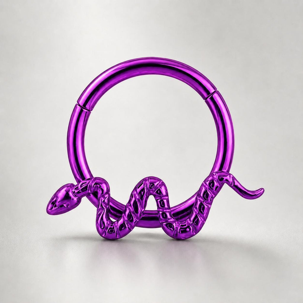 Titanium Snake Septum Clicker detail 9