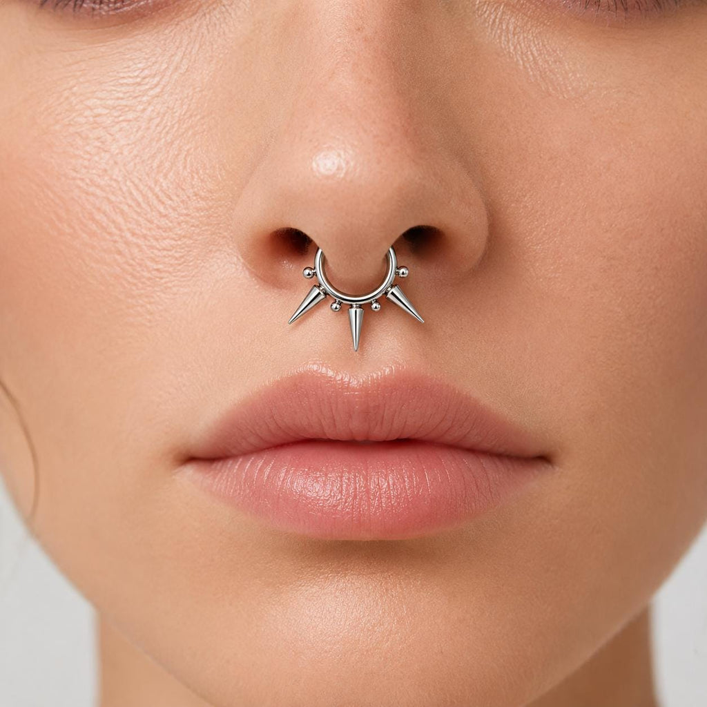 Titanium Spike & Ball Septum Clicker detail 2