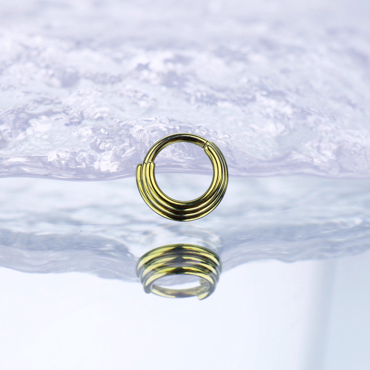 Titanium Triple Hoop Septum Clicker detail 6