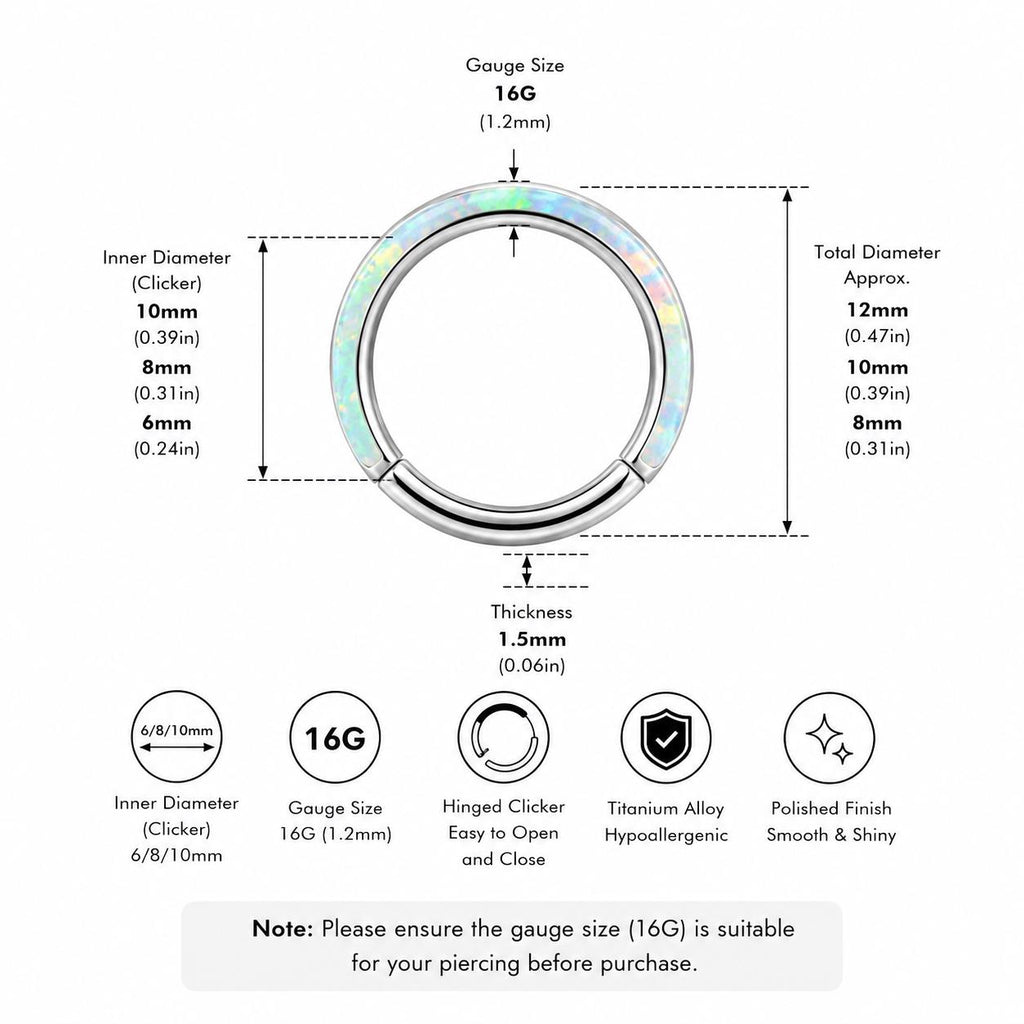 Titanium Opal Septum Clicker detail 9