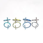 Titanium Cross CZ Septum Clicker detail 4