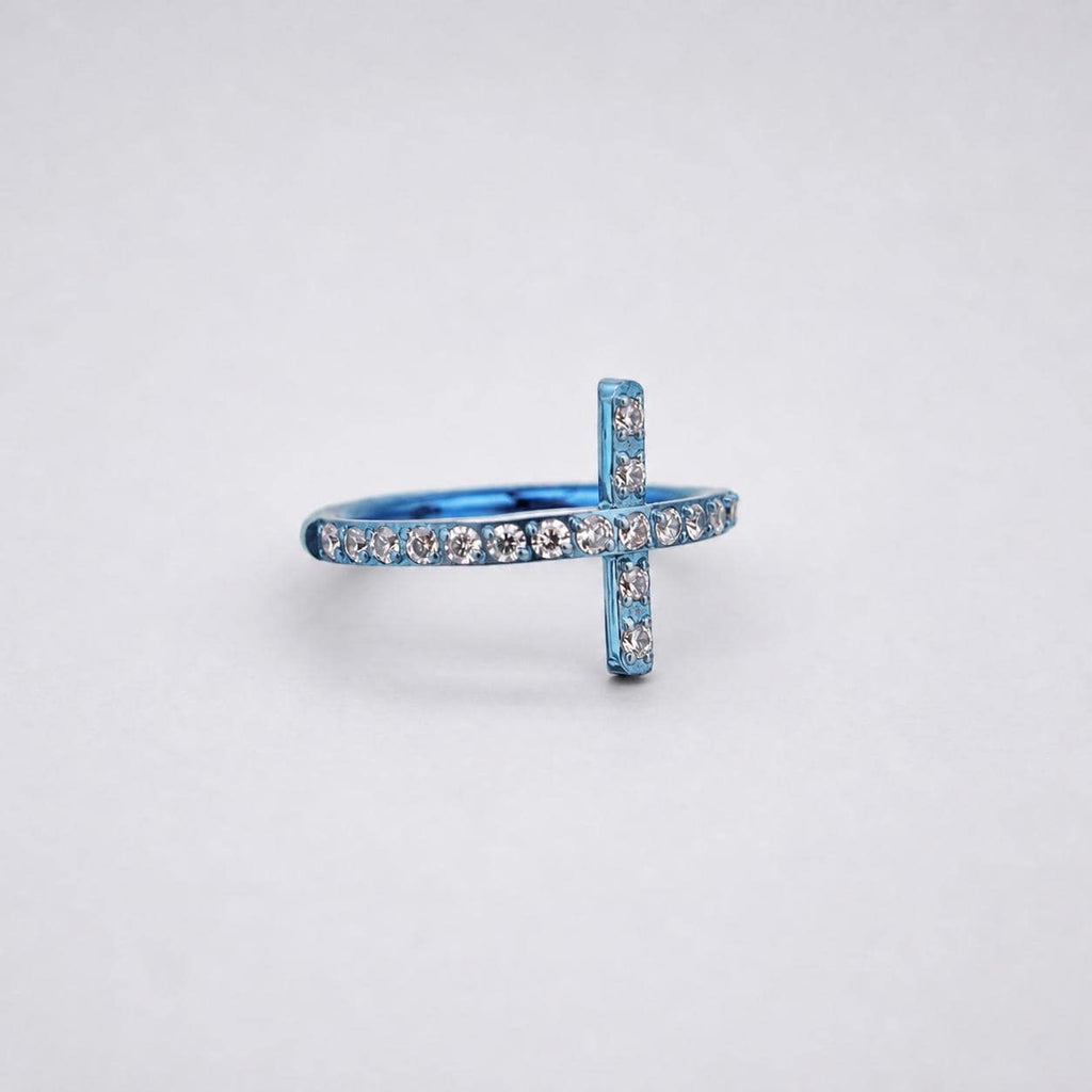 Titanium Cross CZ Septum Clicker detail 5