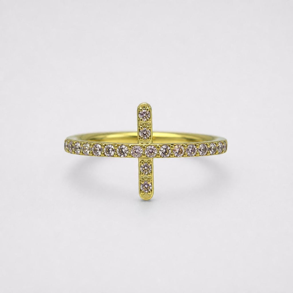 Titanium Cross CZ Septum Clicker detail 7