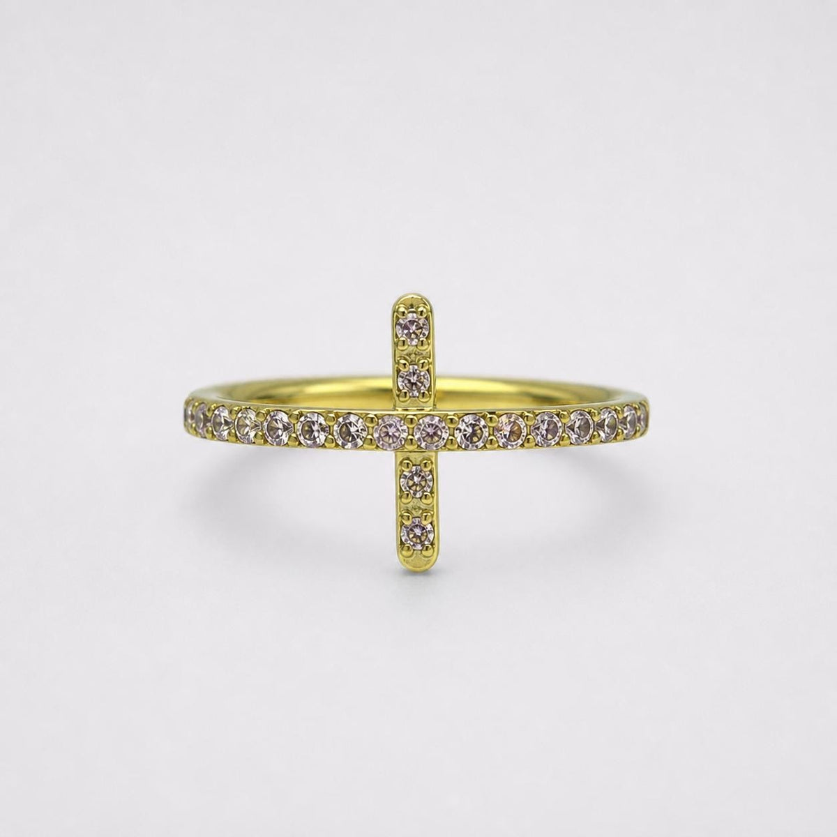 Titanium Cross CZ Septum Clicker detail 7