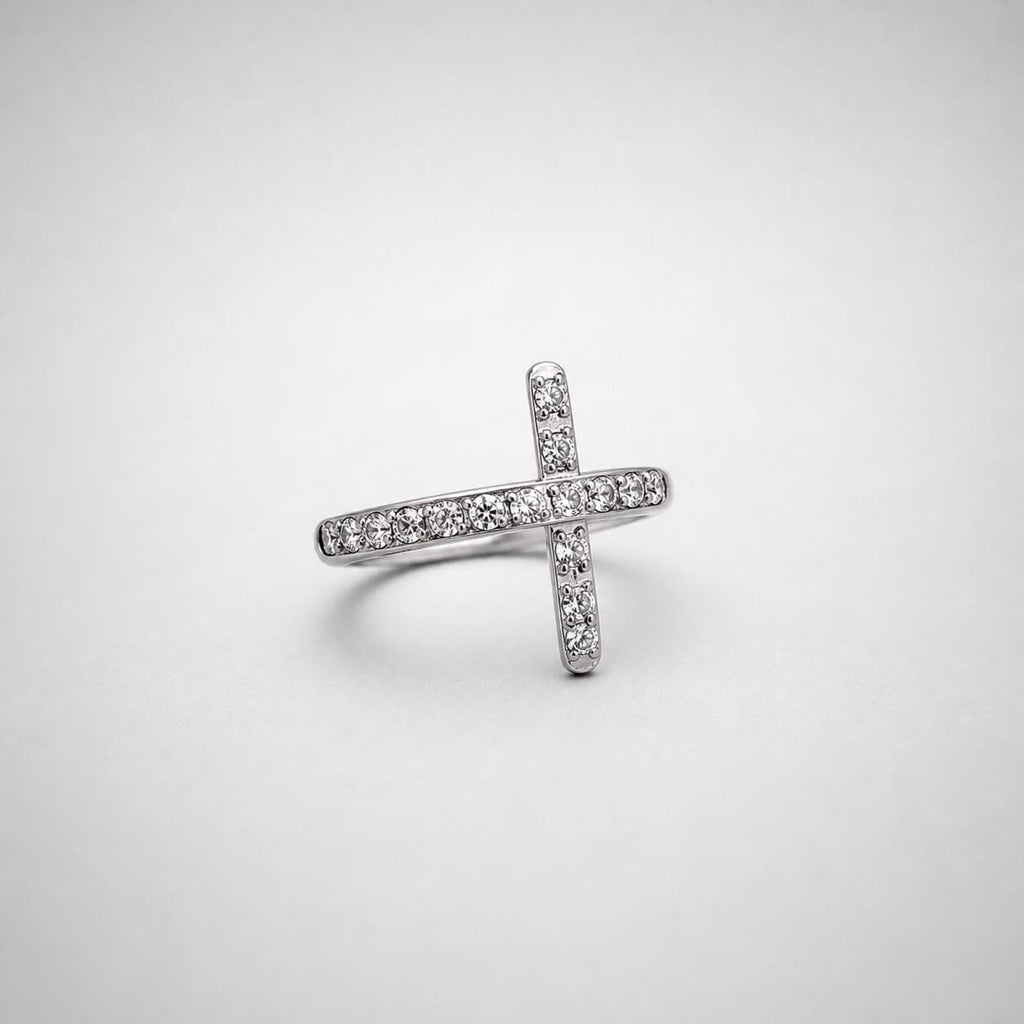 Titanium Cross CZ Septum Clicker detail 8