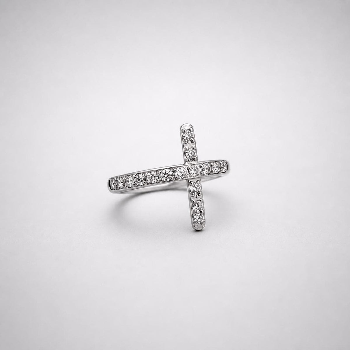 Titanium Cross CZ Septum Clicker detail 8