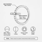 Titanium Cross CZ Septum Clicker detail 9