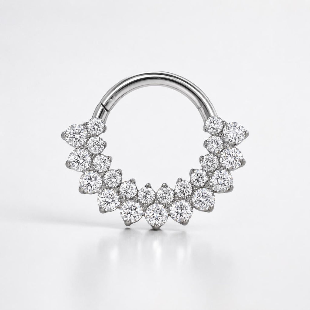 Titanium Rainbow CZ Septum Clicker detail 6